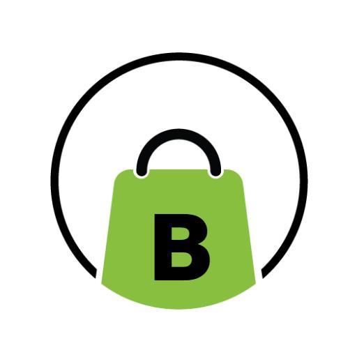 Stylish Green Shopping Bag Icon Featuring Letter B Logo Template