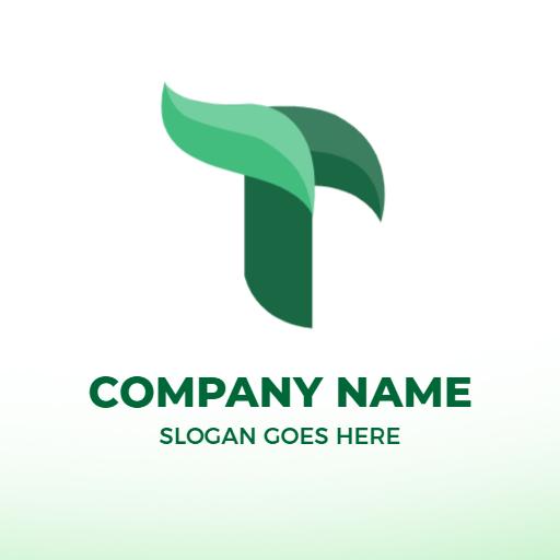 Stylish Green T Letter Design Emphasizing Nature Logo Template