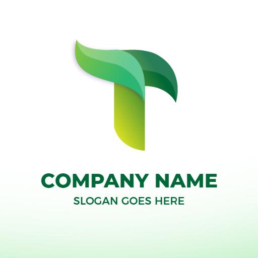 Stylish Green T Letter Design Showcasing Modern Branding Logo Template