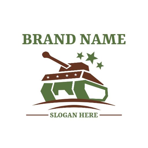 Stylish Green Tank Design for Military Branding Logo Template