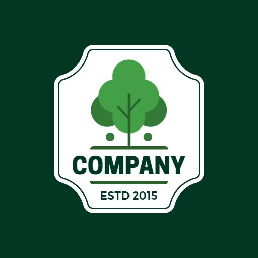 Stylish Green Tree Design Featuring Company Badge Logo Template