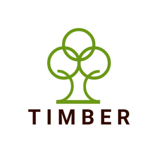 Stylish Green Tree Design Promoting Sustainable Timber Logo Template