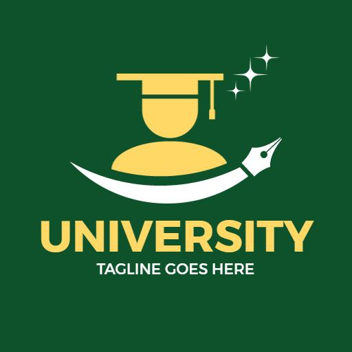 Stylish Green University Logo Featuring Graduation Theme Logo Template