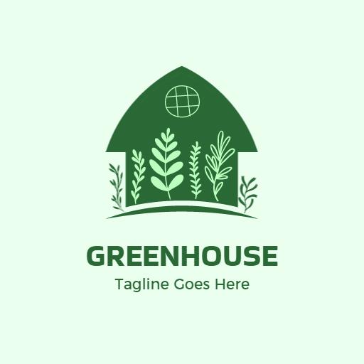 Stylish Greenhouse Design Featuring Lush Botanical Elements Logo Template