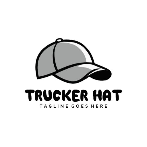 Stylish Grey and Black Trucker Hat for Everyday Use Logo Template