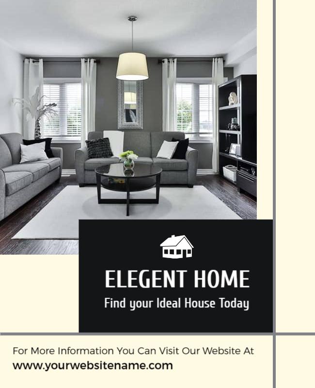 Stylish Grey Modern Home Interior Design Poster Template