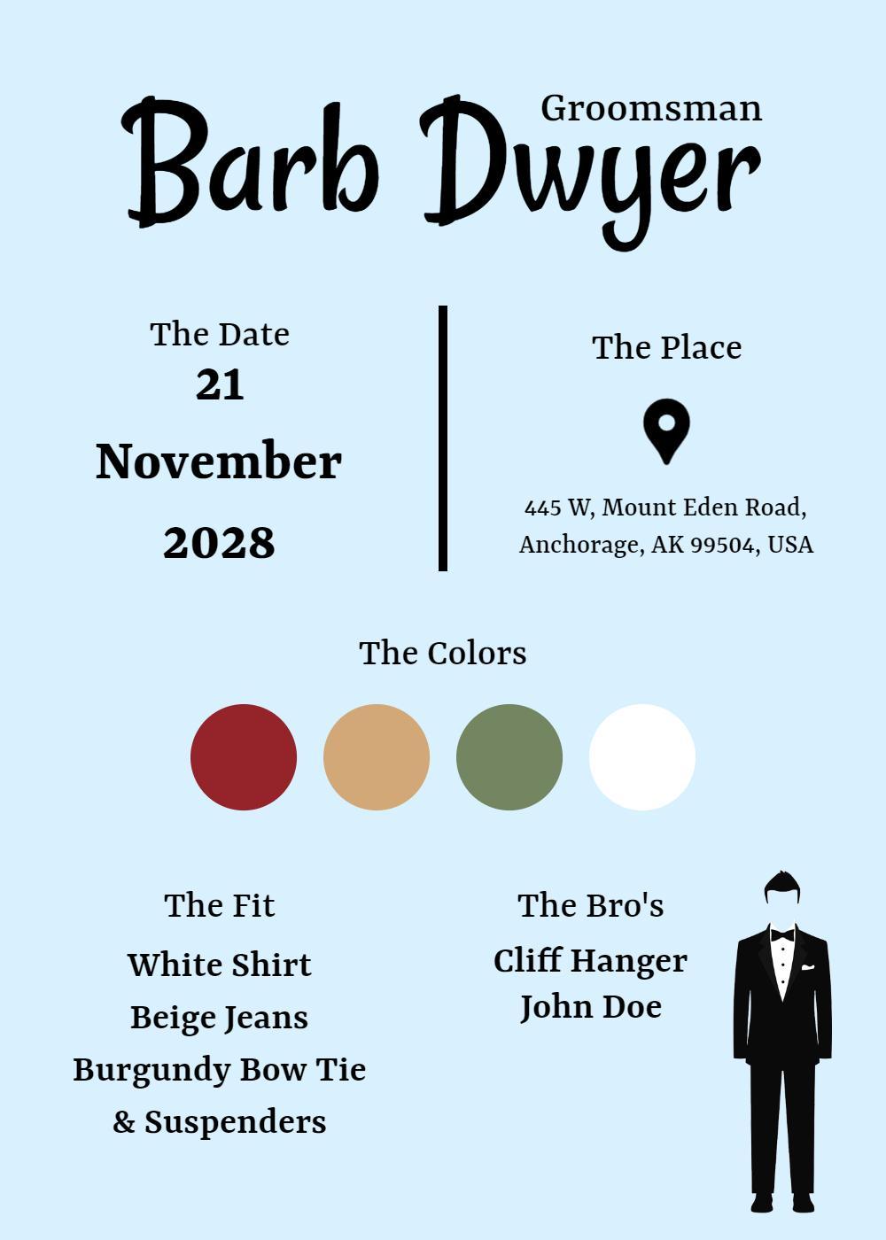 Stylish Groomsman Attire Celebration Invitation Template
