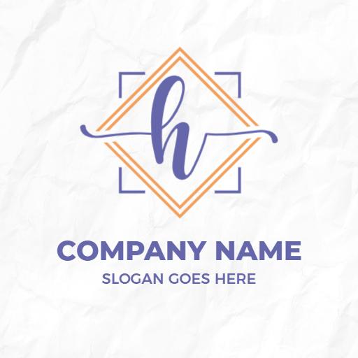 Stylish H Letter Design with Elegant Geometric Frame Logo Template