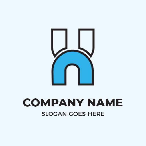 Stylish H Letter Design with Vibrant Blue Color Logo Template