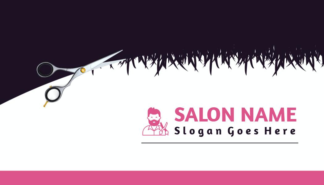 Stylish Hair Cutting Scissors Salon Business Card Template