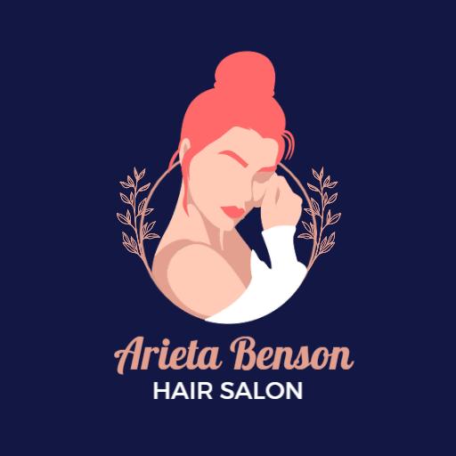Stylish Hair Salon Avatar with Creative Floral Elements Logo Template