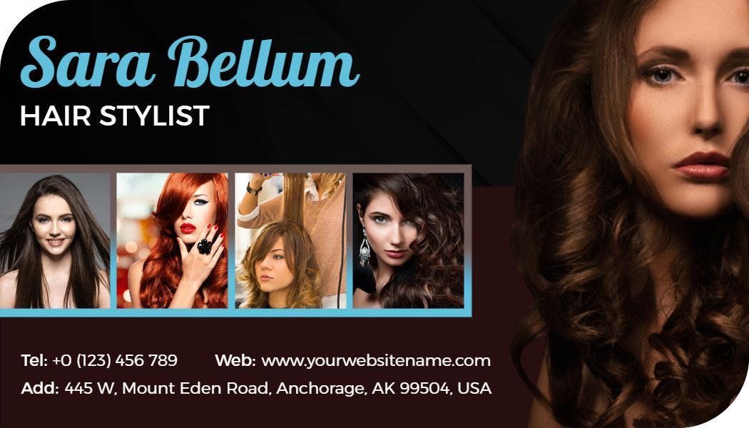Stylish Hair Salon Services Business Card Template