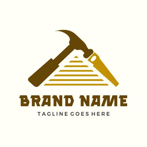 Stylish Hammer and Saw Representing Reliable Carpentry Logo Template