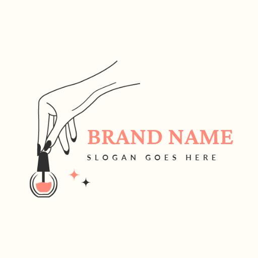 Stylish Hand Holding Nail Polish for Beauty Salon Logo Template