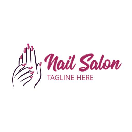 Stylish Hands with Elegant Pink Nails for Nail Salon Logo Template