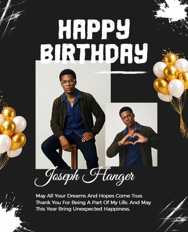 Stylish Happy Birthday Greeting Poster Template