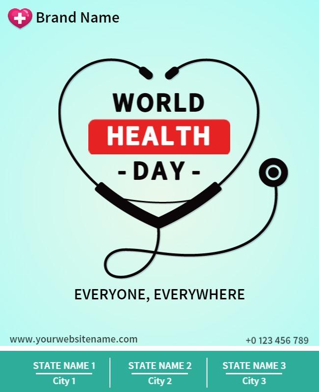 Stylish Health-Themed World Health Day Awareness Flyer Template