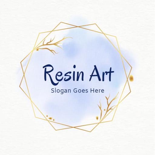Stylish Hexagonal Design Featuring Elegant Resin Art Logo Template