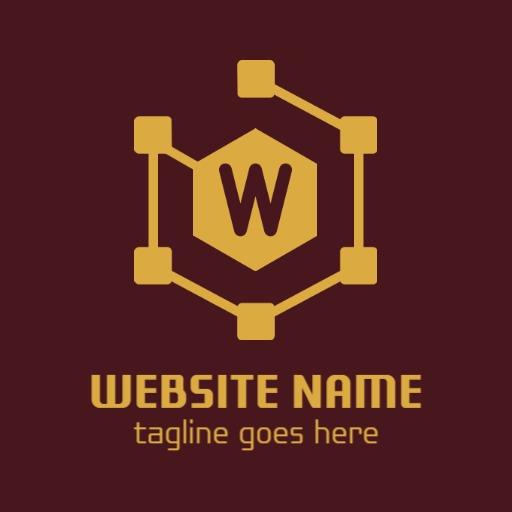 Stylish Hexagonal Design Representing Digital Website Logo Template