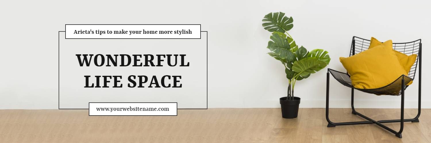 Stylish Home Decor Ideas with Green and Yellow Accents Twitter Banner Template