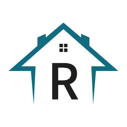 Stylish Home Outline with Bold Letter R Alphabet Logo Template