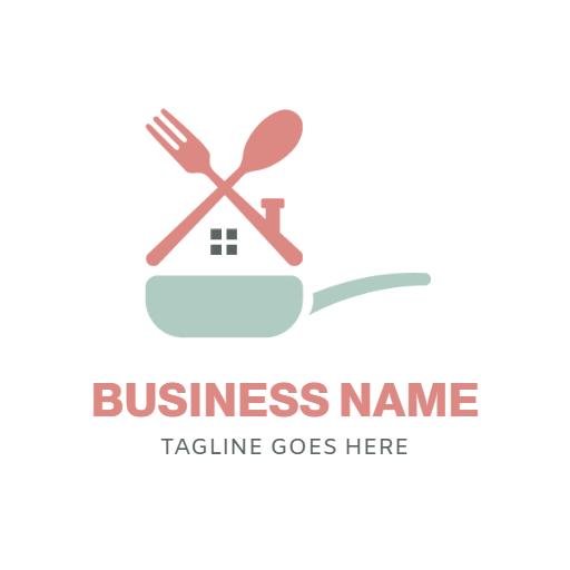 Stylish House and Cookware Design for Kitchenware Logo Template