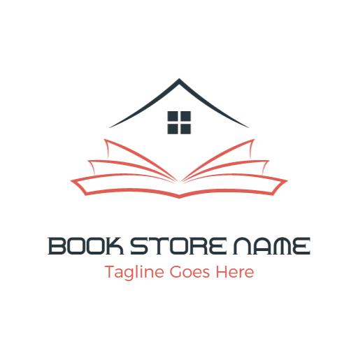 Stylish House and Open Book Design for Bookstores Logo Template