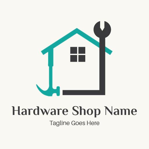 Stylish House Design Featuring Tools for Hardware Store Logo Template