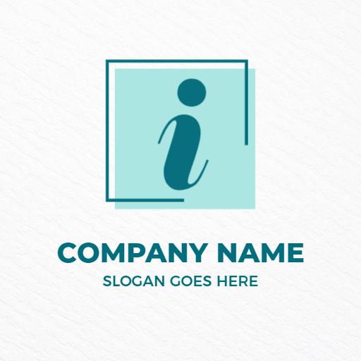 Stylish I Letter Design with Calm Blue Accents Logo Template