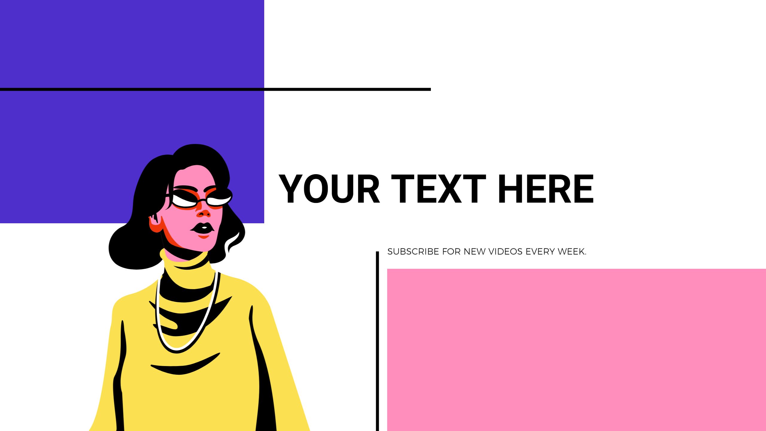 Stylish Illustration with Bold Colors for YouTube Banner Template