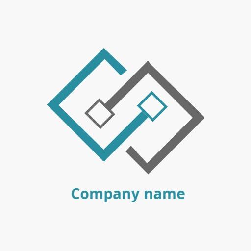 Stylish Interconnected Geometric Shapes for Networking Logo Template