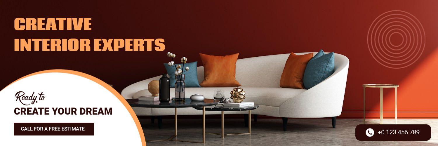 Stylish Interior Design with Warm Colors Twitter Banner Template