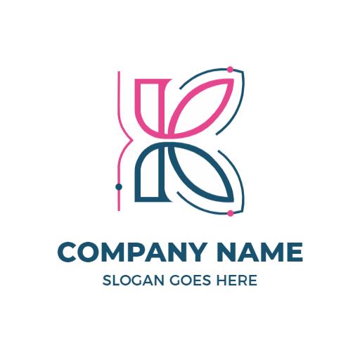 Stylish K Letter Design with Floral Elements Logo Template