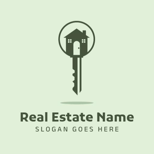 Stylish Key and House Design Representing Real Estate Logo Template