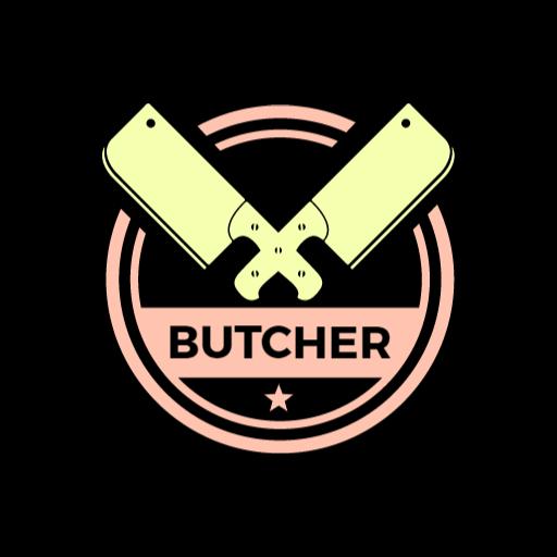 Stylish Knife and Cleaver Design for Butcher Business Logo Template
