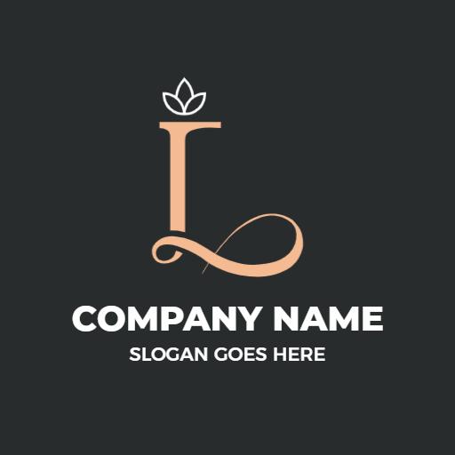 Stylish L Letter Design with Leaf Element Logo Template