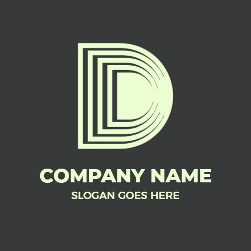 Stylish Layered Design of the D Letter for Branding Logo Template