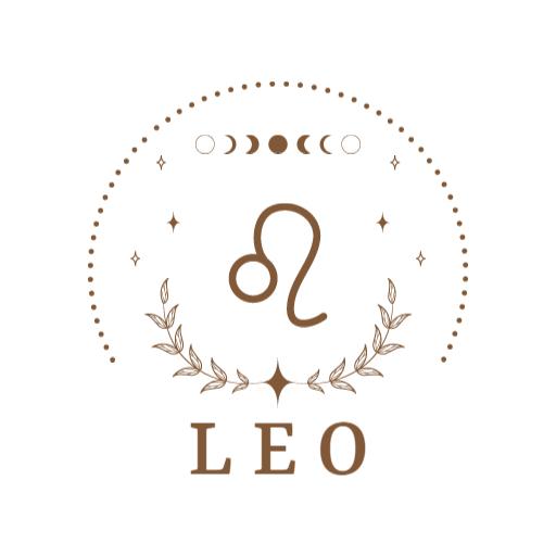 Stylish Leo Design with Celestial Elements for Zodiac Logo Template