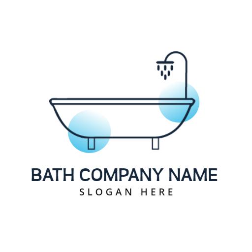 Stylish Light Blue Bathtub Design for Bathroom Logo Template