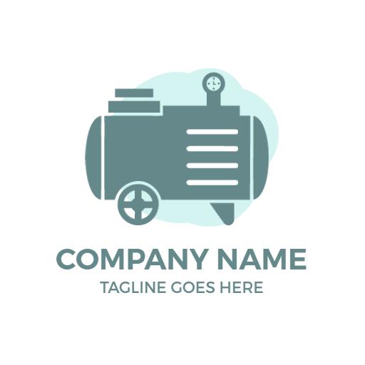 Stylish Light Blue Compressor Design for Machinery Logo Template