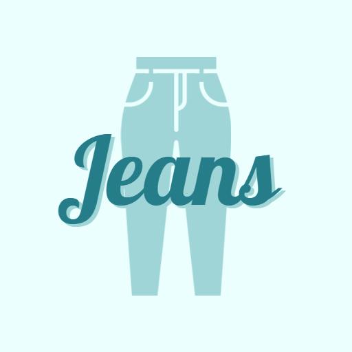 Stylish Light Blue Denim Pants Showcasing Trendy Jeans Logo Template