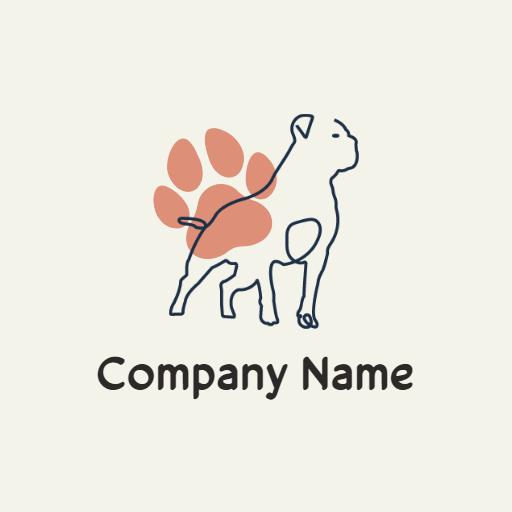 Stylish Line Art Representation of a Pitbull Logo Template