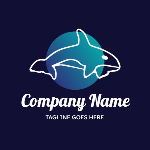 Stylish Marine Blue Shark Design for Fishing Industry Logo Template
