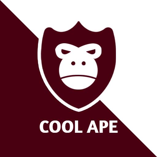 Stylish Maroon and White Shield with Cool Ape Logo Template