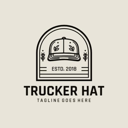 Stylish Minimalist Black Design for Trucker Hat Logo Template