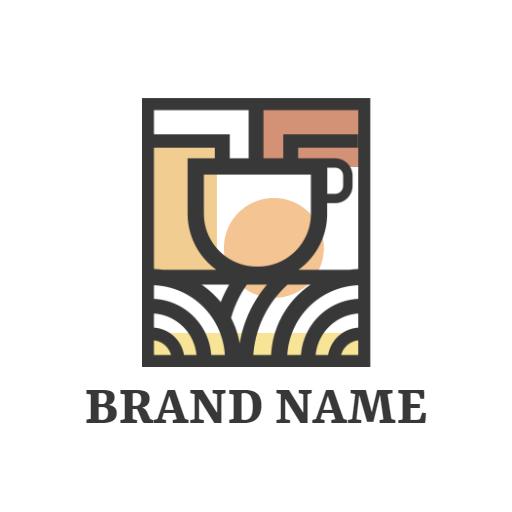 Stylish Minimalist Coffee Cup Design with Warm Tones Logo Template
