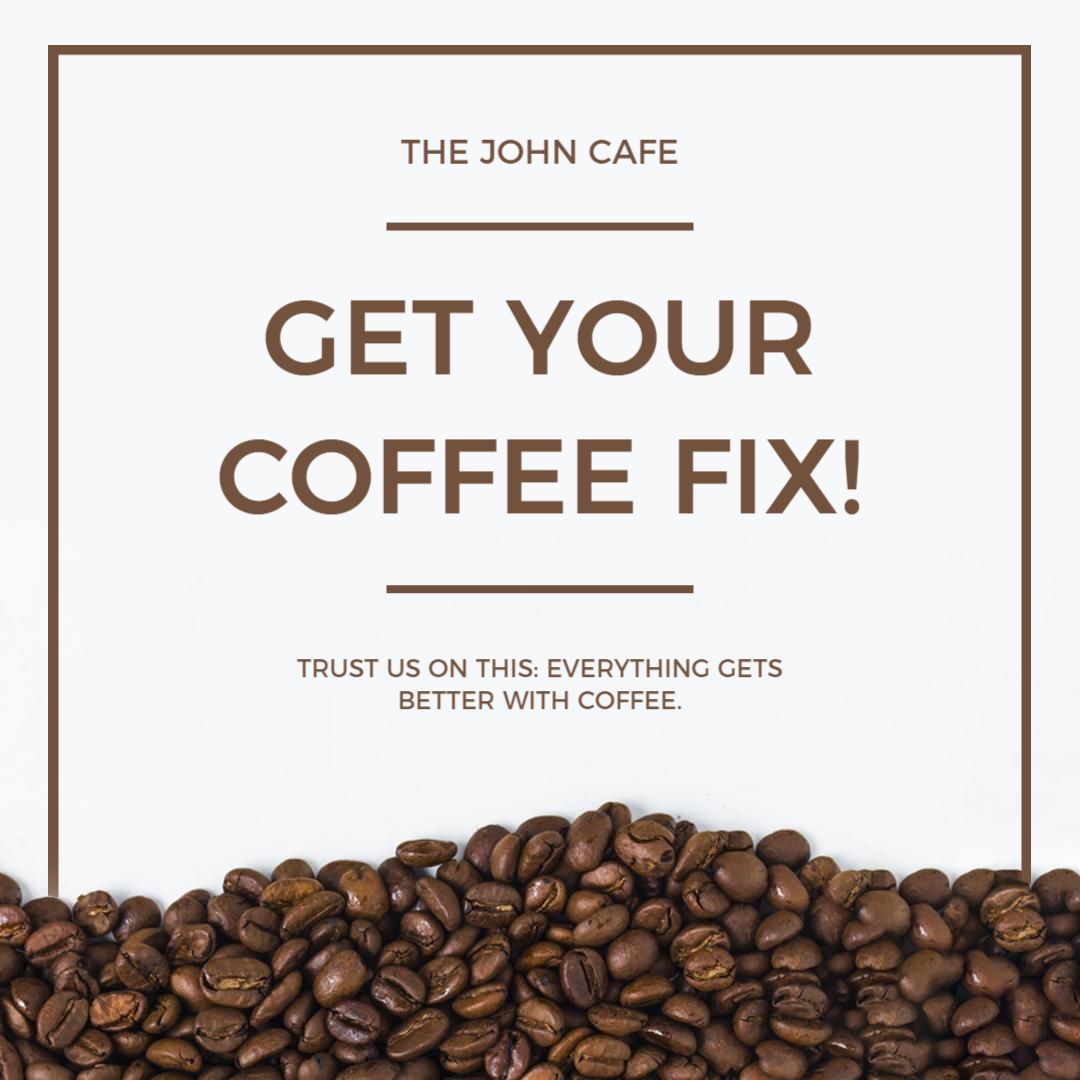 Stylish Minimalist Coffee Promotion for John Cafe Ad Template