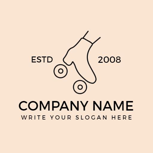 Stylish Minimalist Roller Skate Illustrating Skating Logo Template
