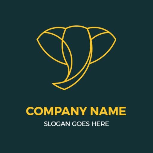 Stylish Minimalist Yellow Elephant Design for Branding Logo Template