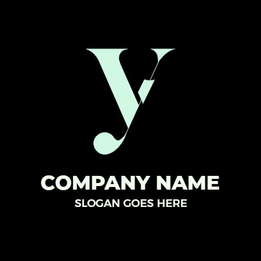 Stylish Mint Green Y Letter Design with Modern Aesthetics Logo Template